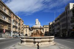 Lion Fountain at Triq Sant' Anna in Floriana, Malta