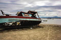 old boat on Caraguatatuba beach