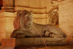 Egyptian lion statue at Fontanone dell'Acqua Felice in Rome