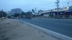 Sangagiri new bus stand with Sangagiri hill in the background