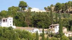 Generalife gardens and Castillo Silla del Moro in Alhambra, Granada