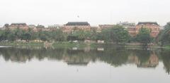 Writers' Building from across Lal Dighi in B.B.D. Bagh, Calcutta