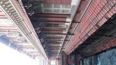 Red brick wall of the Writers' Building in Kolkata