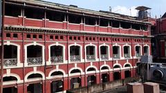 Red brick wall of the Writers' Building in Kolkata