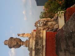 Statues at the top of Writers' Building in Kolkata