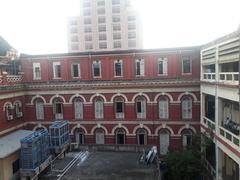 Statues on top of Writers' Building in Kolkata