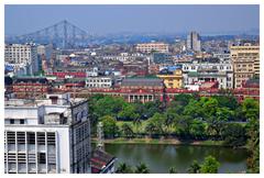 Writers' Building, Laldighi, and Howrah Bridge or Rabindra Setu