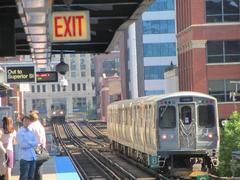 CTA North Side L train at Chicago Ave station