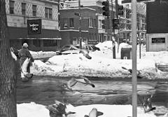 Street view of St. Clair and Ontario intersection in Chicago, 1979