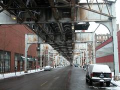 12 Franklin St. at Illinois St. in Chicago on a winter day