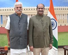 Bala Ram Choudhary with Lok Sabha Speaker Om Birla