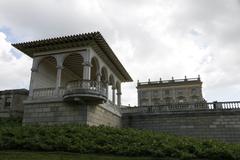 Balcony on the pavilion with a picturesque view in the background