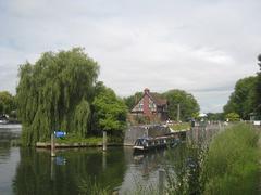 A narrow boat departing Bray Lock