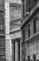 A Bit Of Pantheon black and white view in Rome