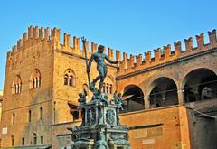 Fontana del Nettuno and Palazzo Re Enzo in Bologna, Italy