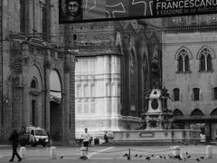 Bologna Neptune Fountain panoramic view