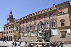 Palazzo d'Accursio and Neptune Fountain in Bologna