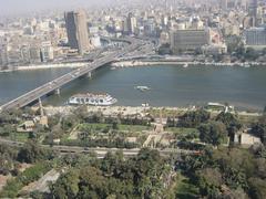 scenic view of Cairo from the top of the Cairo Tower