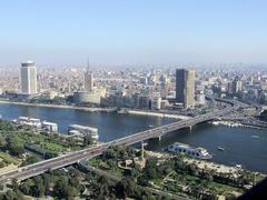 Cairo Tower and 6 October Bridge in Cairo