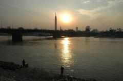 Nile in Cairo with Gezira island and Cairo Tower