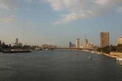 Nile River view from El Tahrir Bridge in Cairo