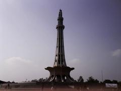 Minar-e-Pakistan in Lahore with a clear blue sky