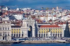 View of Lisbon from deck 12 of a cruise ship