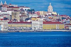 view of Lisbon from deck 12 of a cruise ship