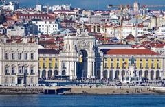 view of Lisbon from deck 12 of a cruise ship