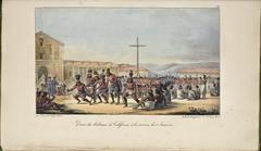 Dance of the Californians at the San Francisco Mission, historical illustration from 1822