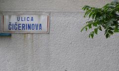 Hálova street former name street sign in Petržalka, Bratislava