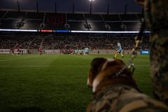 U.S. Marine Corps Mascot Pfc. Bruno at San Diego Legion vs Los Angeles Rugby Game