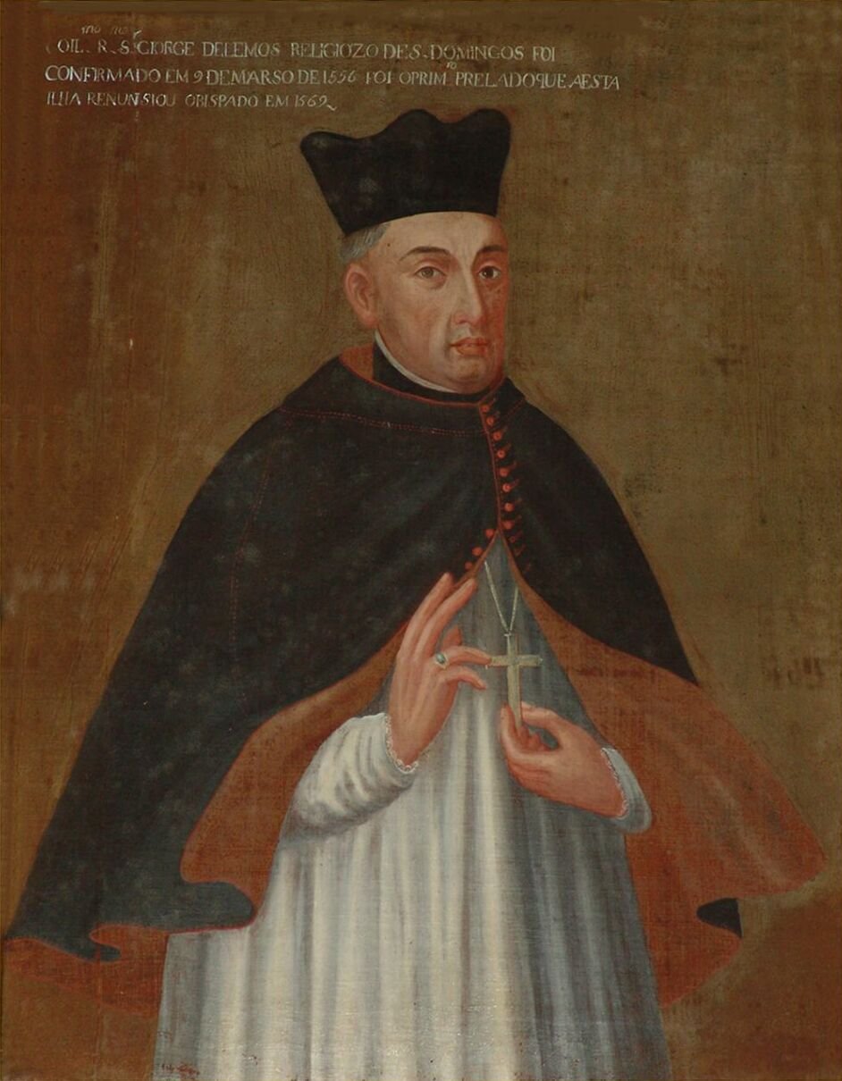 Portrait painting of Bishop Jorge de Lemos, 4th Bishop of Funchal, circa 1790, located in Sé do Funchal, Madeira