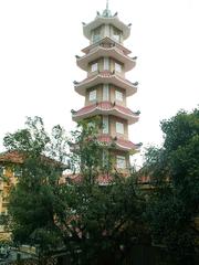 Bell tower of Xa Loi Pagoda in Hanoi, Vietnam