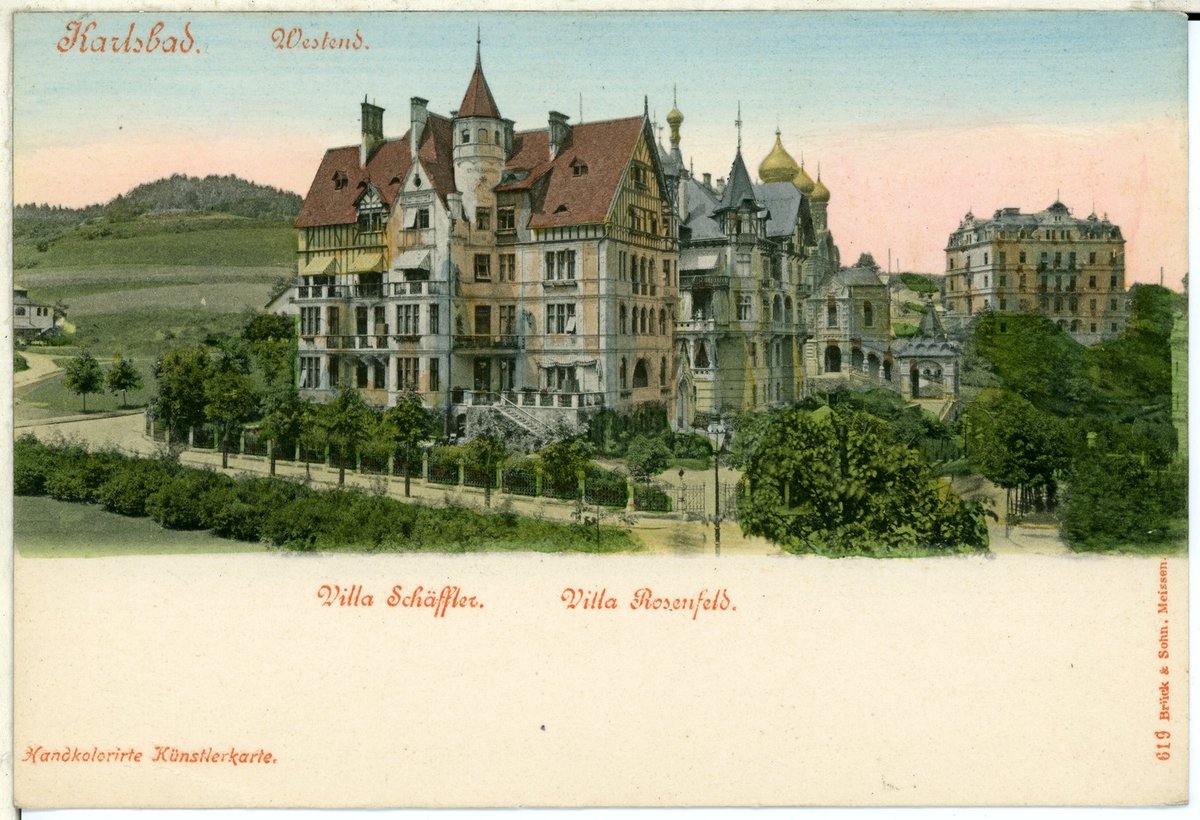 Karlsbad Westend historic villas including Villa Schäffler and Villa Rosenfeld