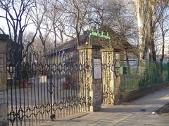 Entrance of Füvészkert botanical garden in Budapest, Hungary