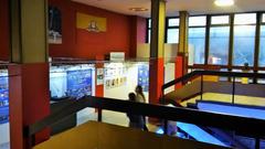 Interior view of Fővárosi Nagycirkusz circus building with seating and stage