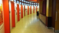 Interior of Fővárosi Nagycirkusz circus building with ornate architectural details and red seating.