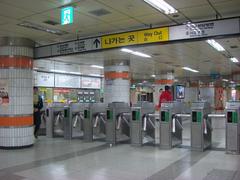 Yangjae Station platform with modern design and escalators