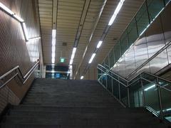 Entrance of Maebong Station in Seoul with modern architecture and glass structures