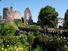Historical castle ruin and old gate in Dreieichenhain