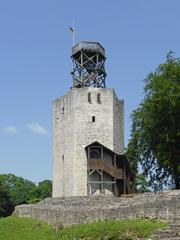 Tower above Salzgitter-Lichtenberg with a clear blue sky