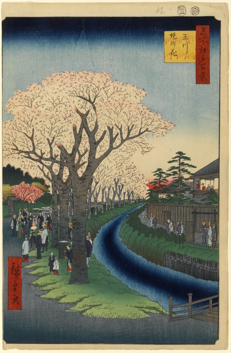 View of Edo during spring with Mount Fuji in the background from the series One Hundred Famous Views of Edo number 042