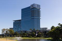 Crown Towers Perth with Crown Metropol Mansions in foreground viewed from Burswood Park