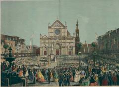 Inauguration of Dante Alighieri monument in Piazza Santa Croce on May 14, 1865