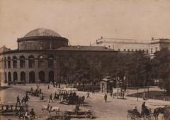 Historical building of the Stock Exchange and Bank of Poland in Warsaw at Bank Square circa 1900