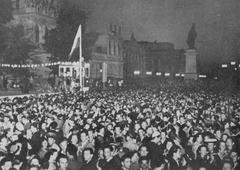 Historic view of Plac Dzierżyńskiego (now Plac Bankowy) in Warsaw on July 22, 1951