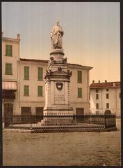 Volta Monument at Lake Como in Como, Italy with clear blue sky
