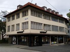 Historic commercial building in Stuttgart with detailed architecture