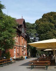 Historic former forester's house from 1896 now a restaurant at Katzenbacher Hof in Stuttgart